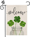 ANOCE Patricks Day Garden Flag 12x18 Inch Double Sided for Outside Small Burlap