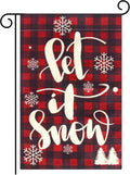 IOEVE Besteek Christmas Garden Flag, Buffalo Plaid Christmas Decorations, Farmhouse Small Burlap Double Sided Christmas Flag, Merry Christmas Winter Holiday Yard Outdoor Decoration (12.5" x 18")