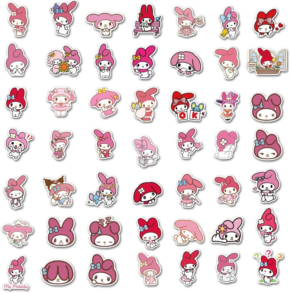 ERGOX My Meloy Stickers for Water Bottles 100pcs, Vinyl Laptop Stickers for Hydroflask Skateboard Waterproof Stickers for iPad Scrapbook Guitar Decals