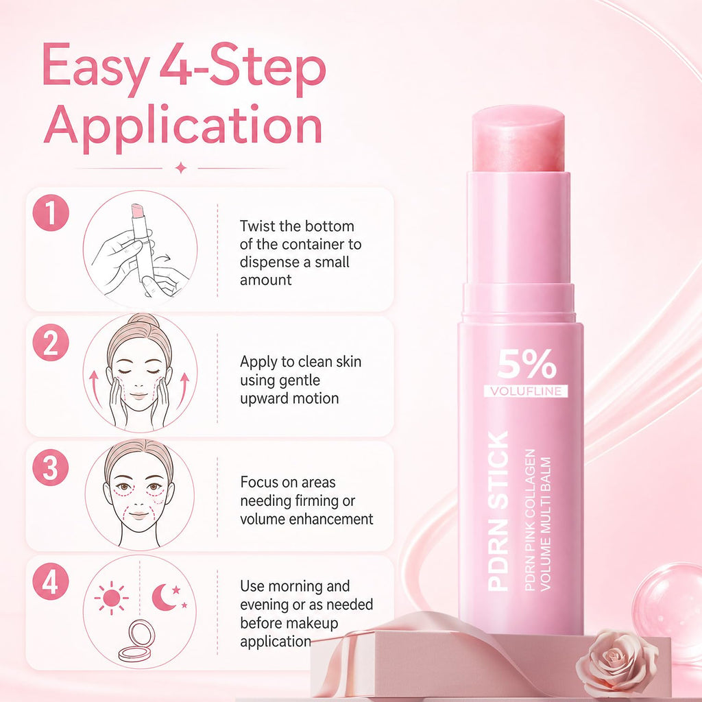 PDRN Pink Collagen Volume Multi Balm 2 PCS- Face & Body Plumping Stick with PDRN, NAD, Collagen for Under Eyes, Neck, Forehead, Smile Lines, Lips Firming, Radiance