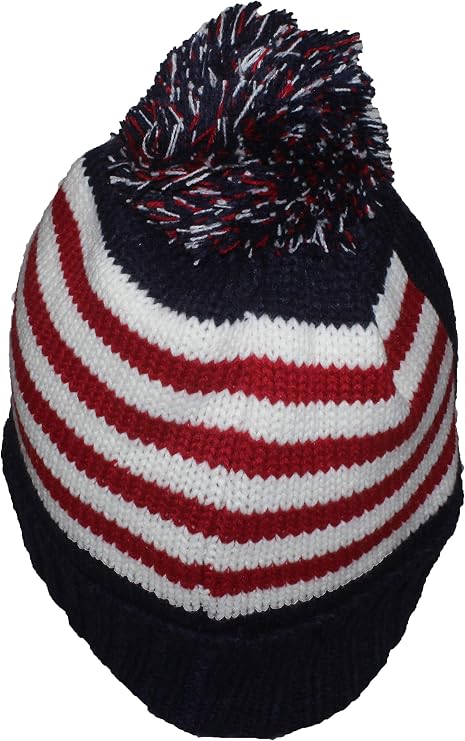 ERGOX Adult US Flag Embroidered Trump 2020 Keep America Great Beanie - Navy/White