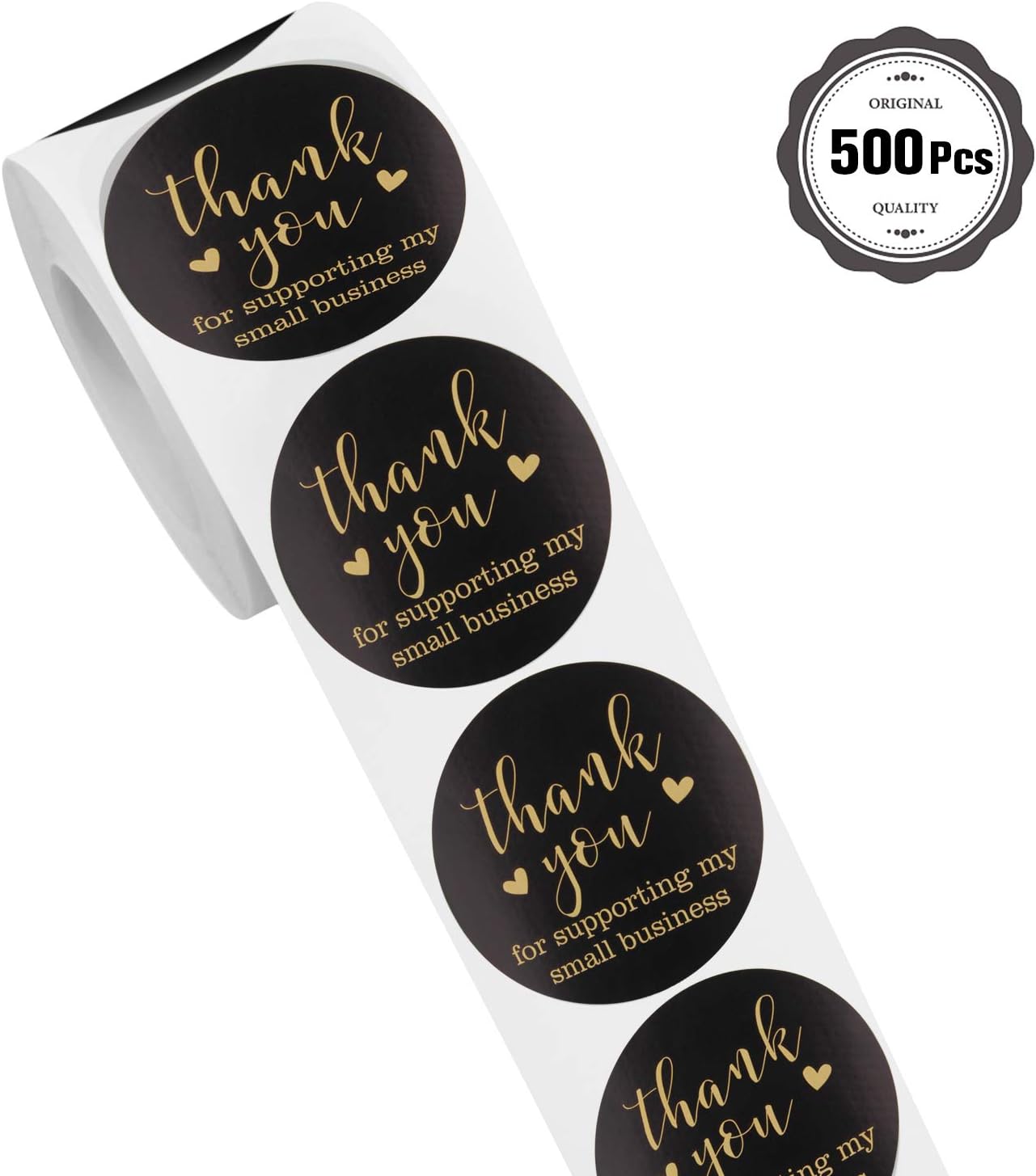 ERGOX Thank You for Supporting My Small Business Stickers 2 Inch Round Thank You Stickers Roll (2 Inch)