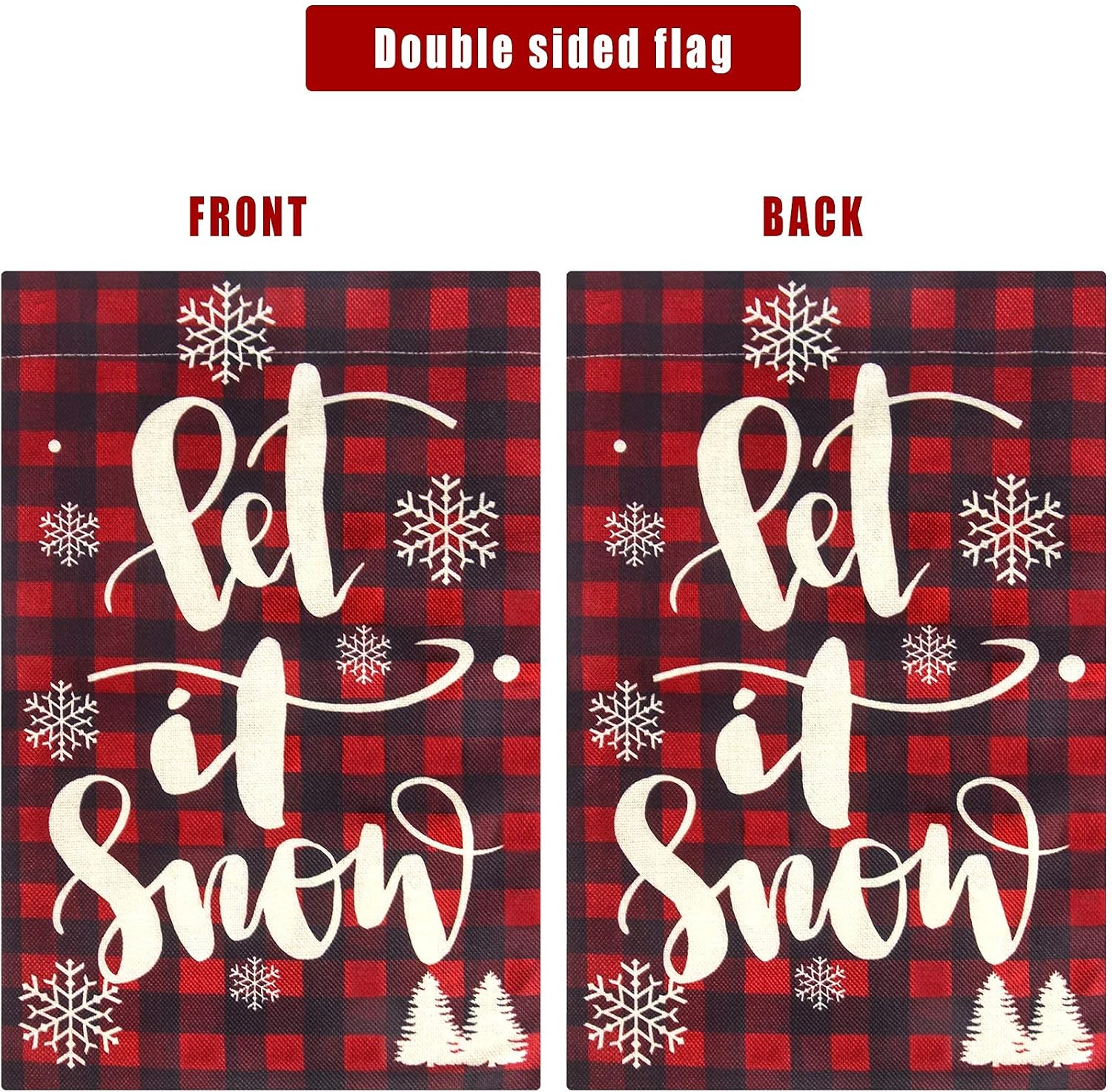 IOEVE Besteek Christmas Garden Flag, Buffalo Plaid Christmas Decorations, Farmhouse Small Burlap Double Sided Christmas Flag, Merry Christmas Winter Holiday Yard Outdoor Decoration (12.5" x 18")