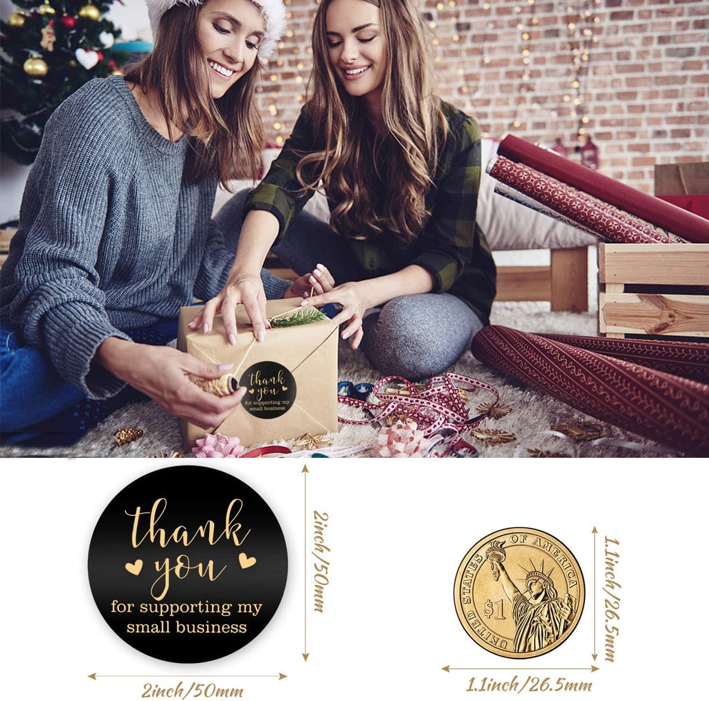 ERGOX Thank You for Supporting My Small Business Stickers 2 Inch Round Thank You Stickers Roll (2 Inch)